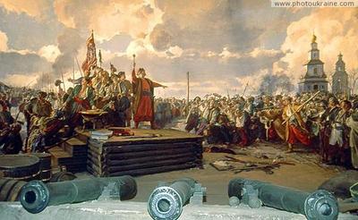 Частина діорами Військова рада на Січі . Автор М. В. Овечкін