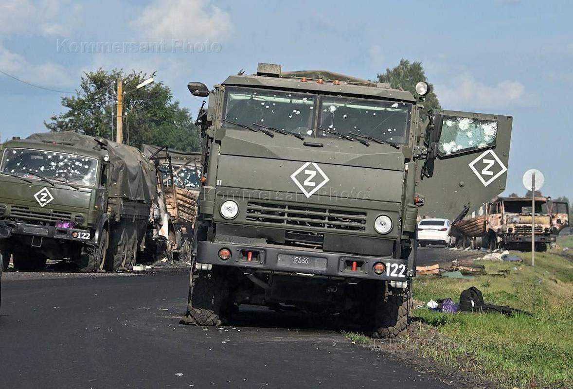 Розбита російська колона у Курській області, фото: telegram.org