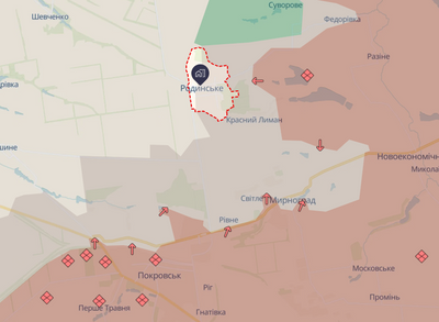 Скриншот з мапи DeepState