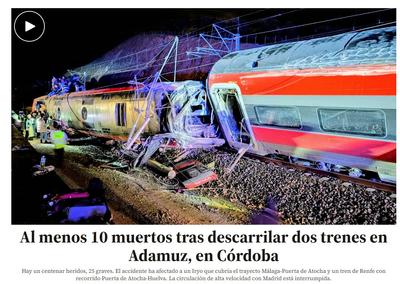 Катастрофа на залізниці в Іспанії: внаслідок зіткнення поїздів загинули 39 людей